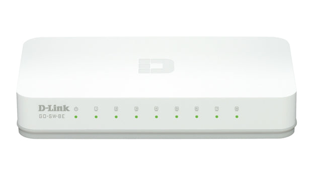 D-Link GO-SW-8E/E nätverksswitchar Ohanterad Fast Ethernet (10/100) Vit