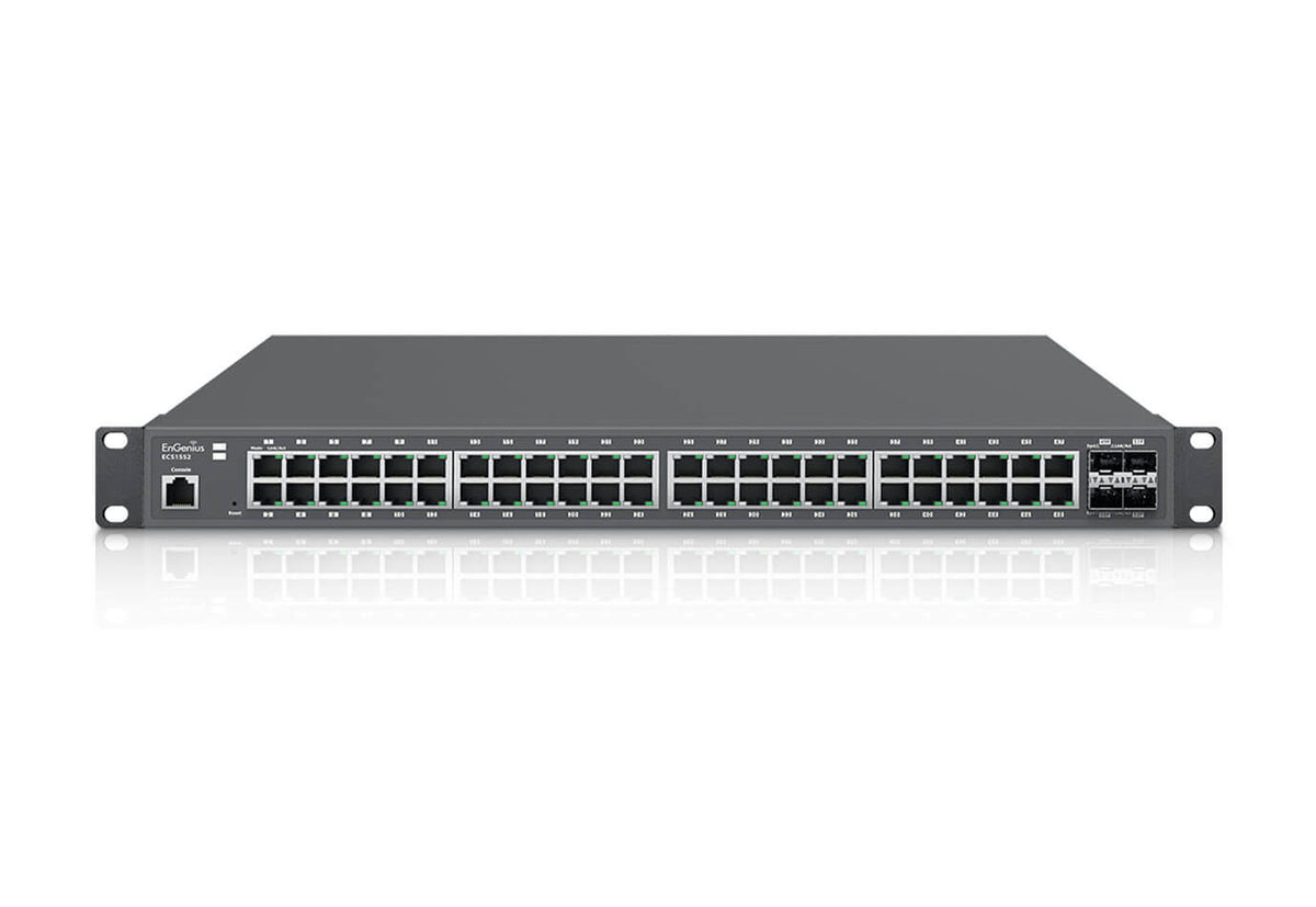 EnGenius ECS1552 nätverksswitchar hanterad L2+ Gigabit Ethernet (10/100/1000) Svart