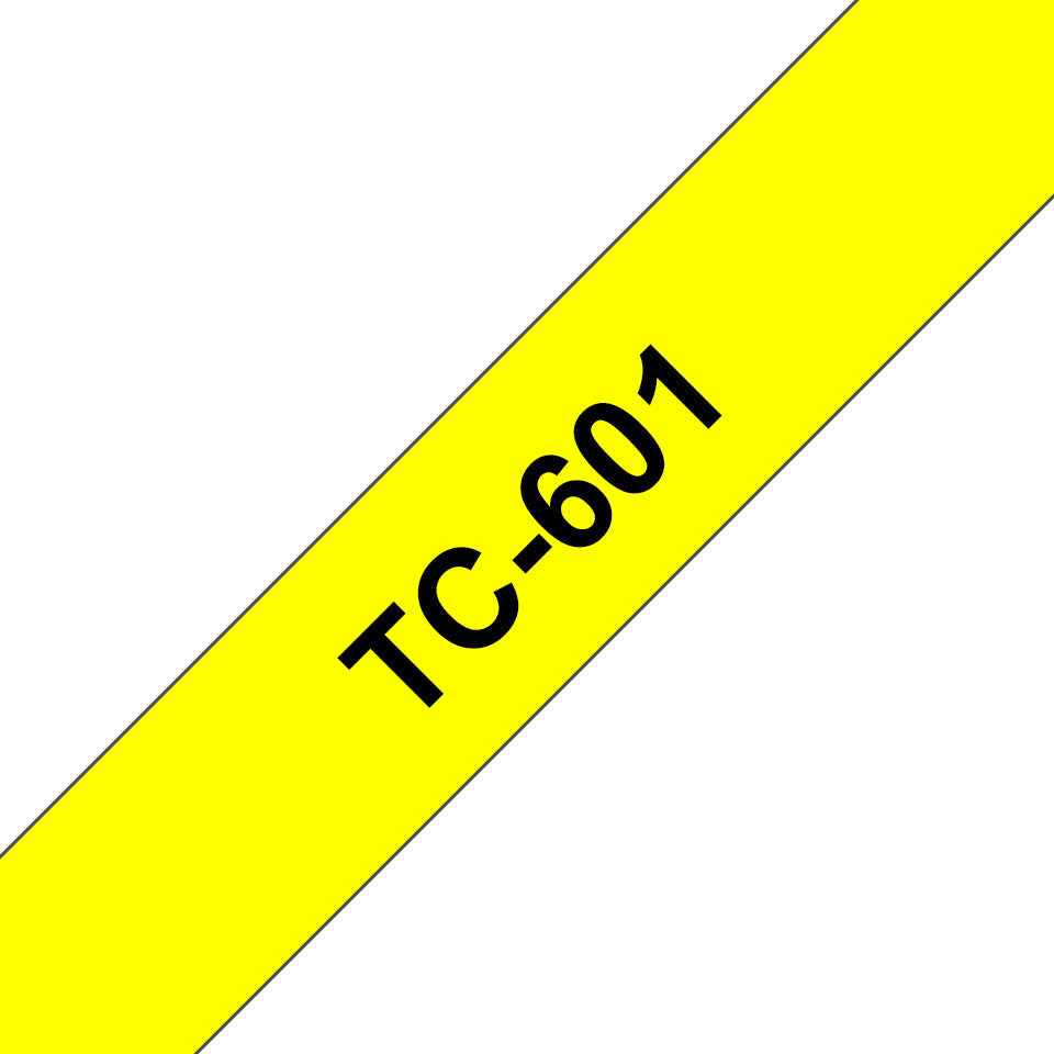 Brother TC-601 etikett-tejp Svart på gul