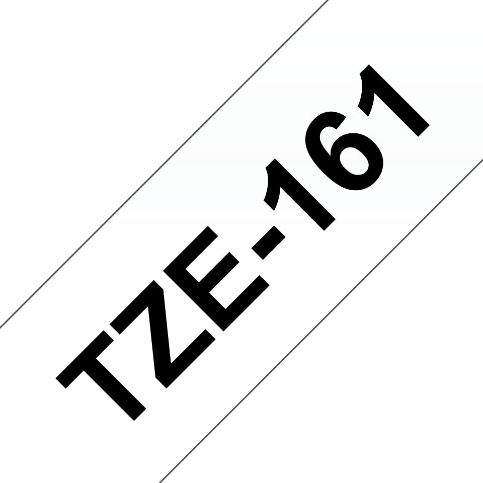 Brother TZE-161 etikett-tejp Svart på transparent