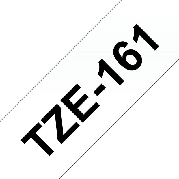 Brother TZE-161 etikett-tejp Svart på transparent