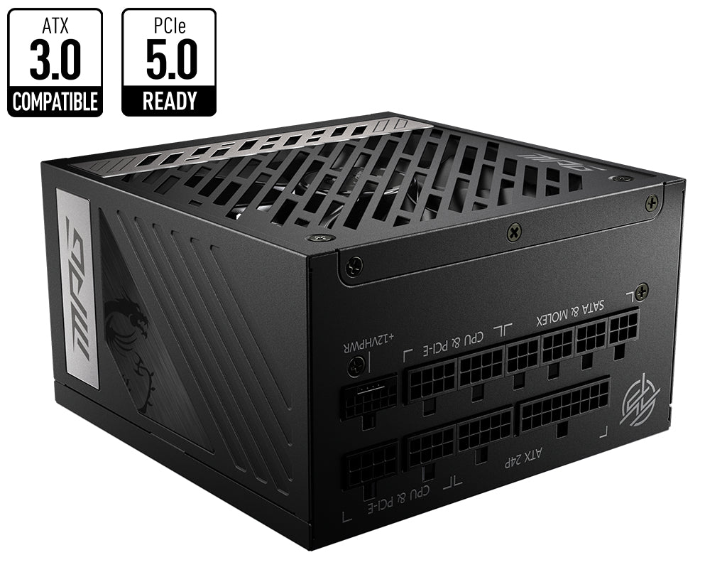 MSI MPG A850G PCIE5 strömförsörjningsenheter 850 W 24-pin ATX Svart