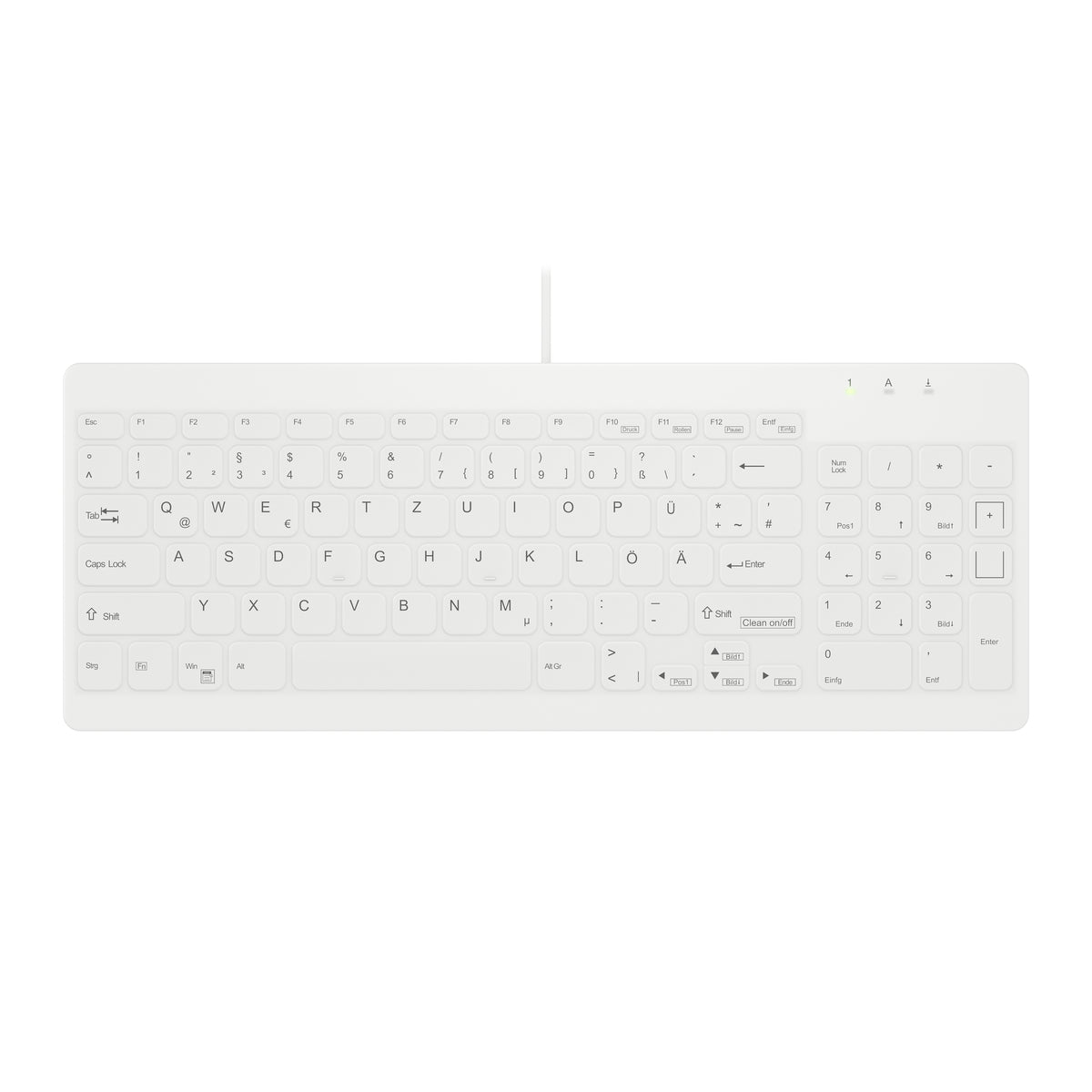 Contour Design Active Key AK-C7012 tangentbord Medical USB tyska Vit
