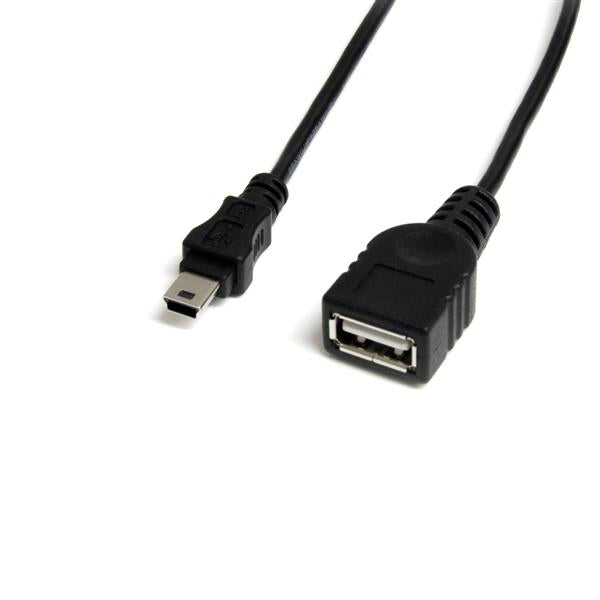 StarTech.com USBMUSBFM1 USB-kablar 0,3 m USB A Mini-USB B 0,48 Gbit/s Svart