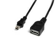 StarTech.com USBMUSBFM1 USB-kablar 0,3 m USB A Mini-USB B 0,48 Gbit/s Svart