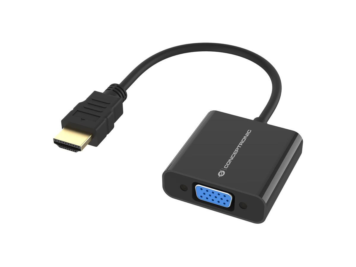 Conceptronic ABBY20B videokabeladapter 0,25 m HDMI Typ A (standard) VGA (D-Sub) Svart