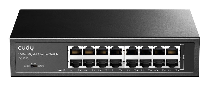 Cudy GS1016 nätverksswitchar Ohanterad Gigabit Ethernet (10/100/1000) Svart