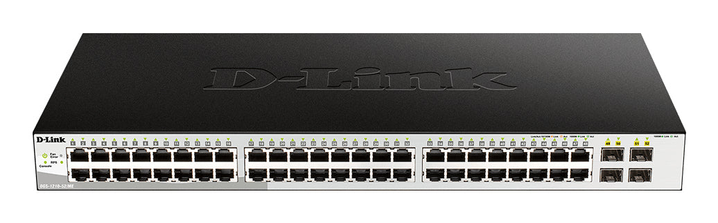 D-Link DGS-1210-52/ME hanterad L2 Gigabit Ethernet (10/100/1000) 1U Svart