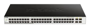 D-Link DGS-1210-52/ME hanterad L2 Gigabit Ethernet (10/100/1000) 1U Svart