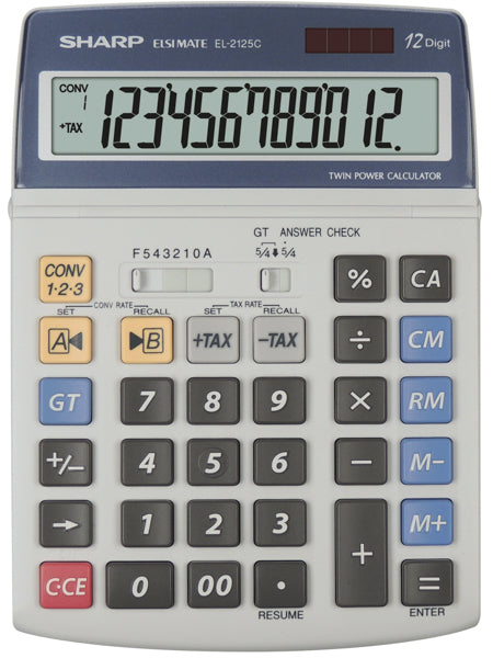 Sharp EL2125C miniräknare Skrivbord Finansiell Svart
