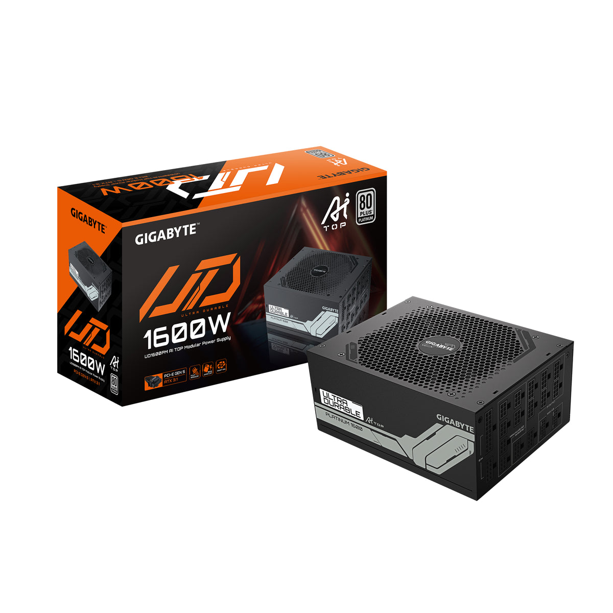 GIGABYTE UD1600PM PG5 AI TOP strömförsörjningsenheter 1600 W 20+4 pin ATX Svart