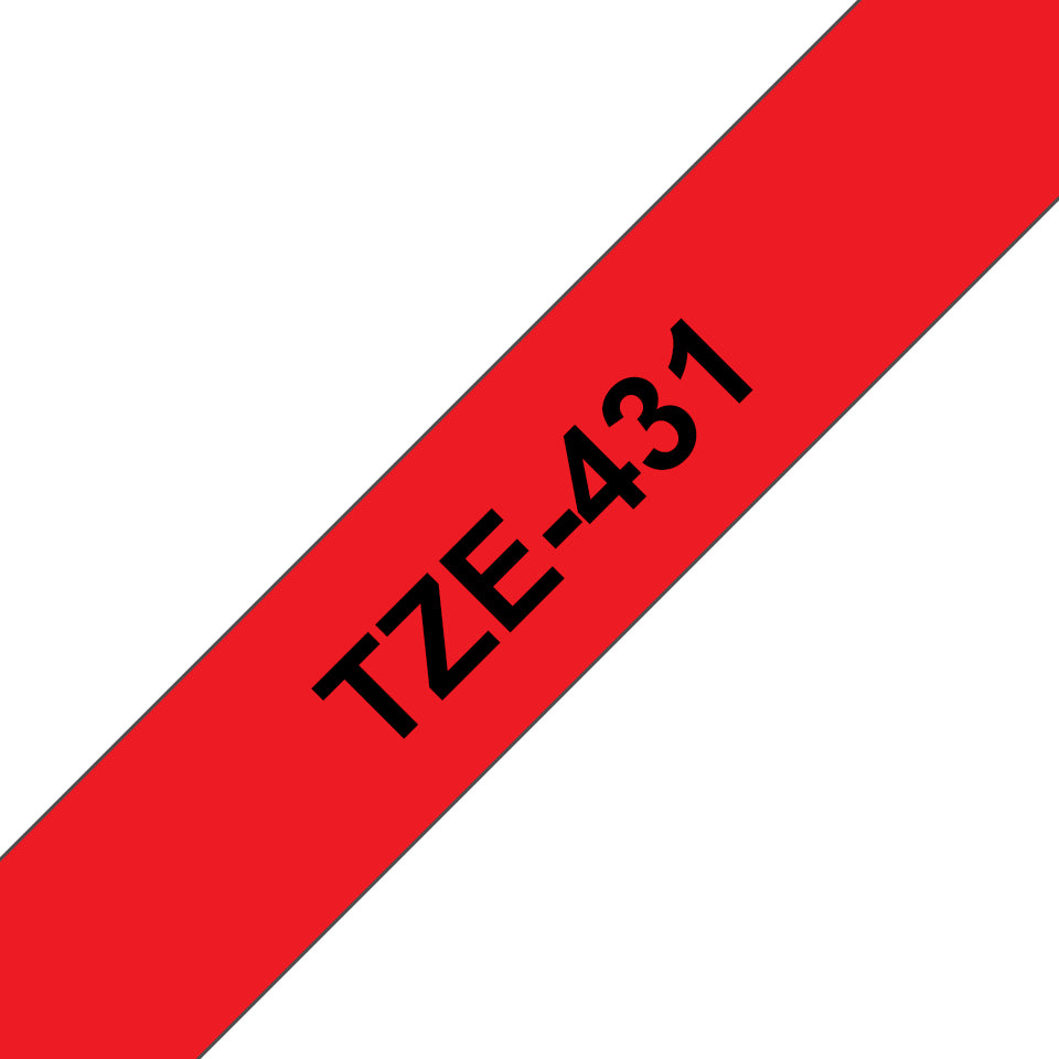 Brother TZE-431 etikett-tejp Svart på rött