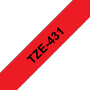 Brother TZE-431 etikett-tejp Svart på rött