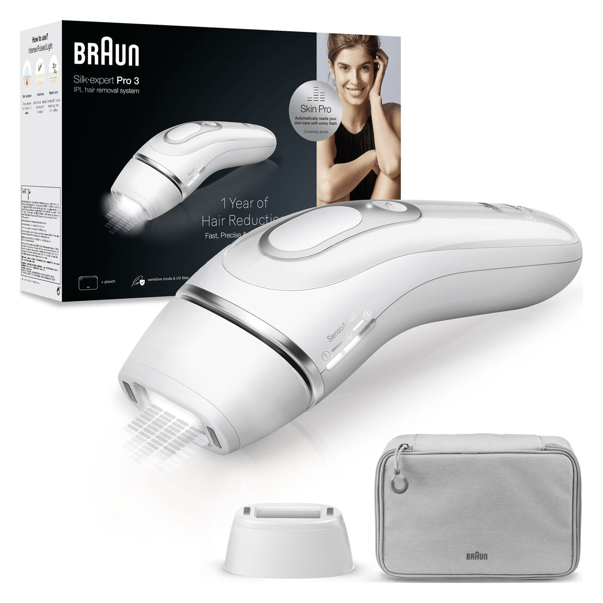 Braun Silk-expert Pro Silk expert Pro 3 PL3020 Intensivt pulserat ljus (IPL) Silver