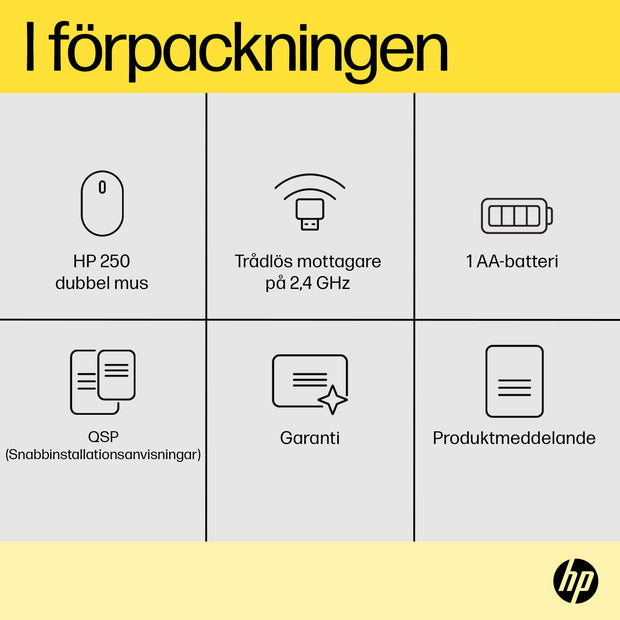 HP 250 dubbel mus datormus