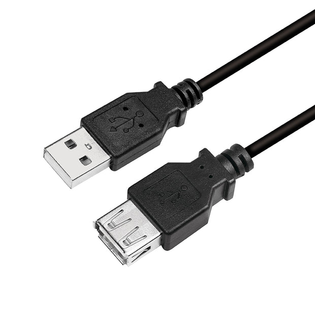 LogiLink CU0010B USB-kablar USB 2.0 2 m USB A 0,48 Gbit/s Svart