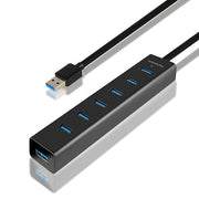 Axagon HUE-SA7BP gränssnittshubbar USB 3.2 Gen 1 (3.1 Gen 1) Type-A 5000 Mbit/s Svart