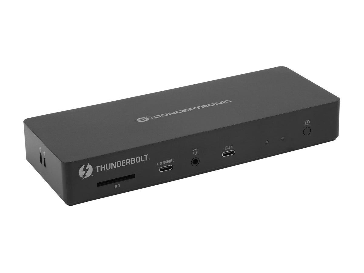 Conceptronic DONN30B dockningsstationer för bärbara datorer Kabel Thunderbolt 4 Svart