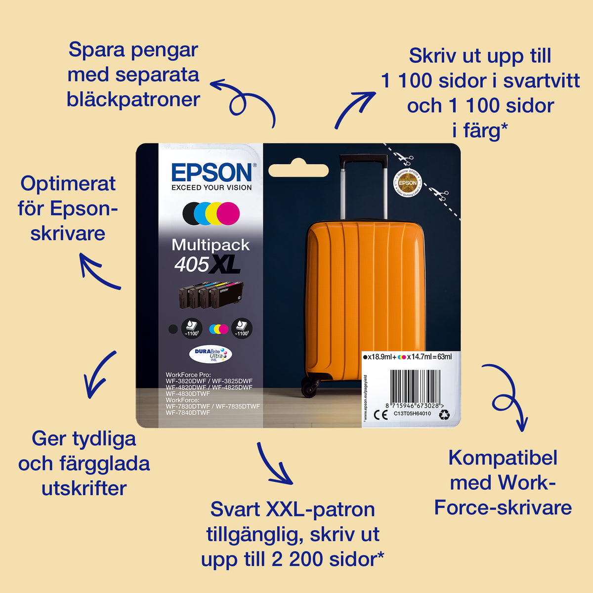 Epson Singlepack Magenta 405 DURABrite Ultra Ink