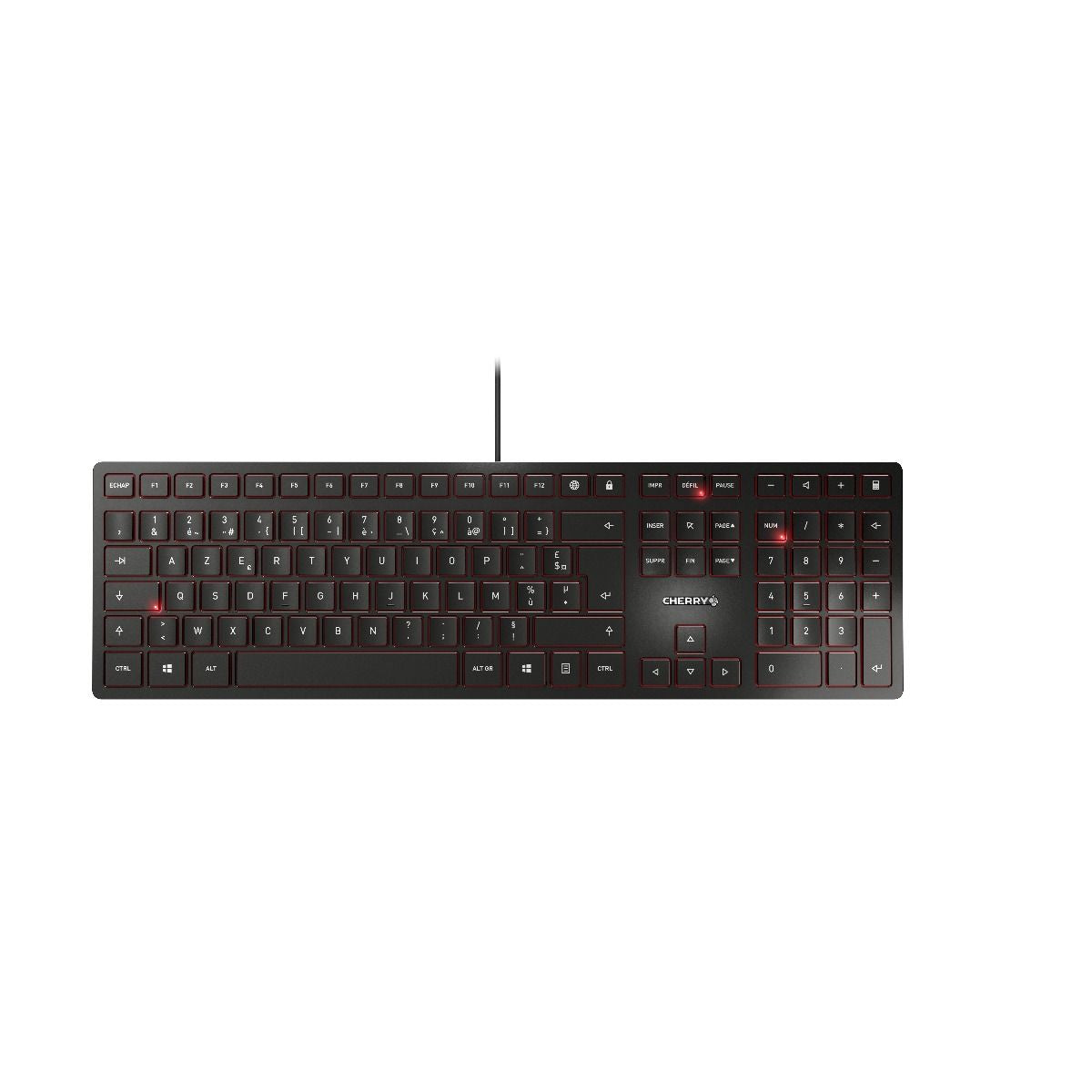 CHERRY KC 6000 Slim tangentbord Universal USB AZERTY Belgiskt Svart