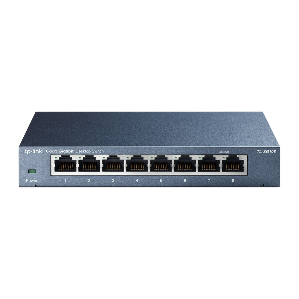 TP-Link TL-SG108 Ohanterad Gigabit Ethernet (10/100/1000) Svart