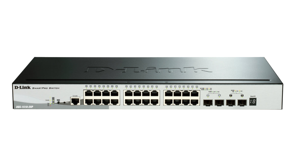 D-Link DGS-1510-28P nätverksswitchar hanterad L3 Gigabit Ethernet (10/100/1000)
