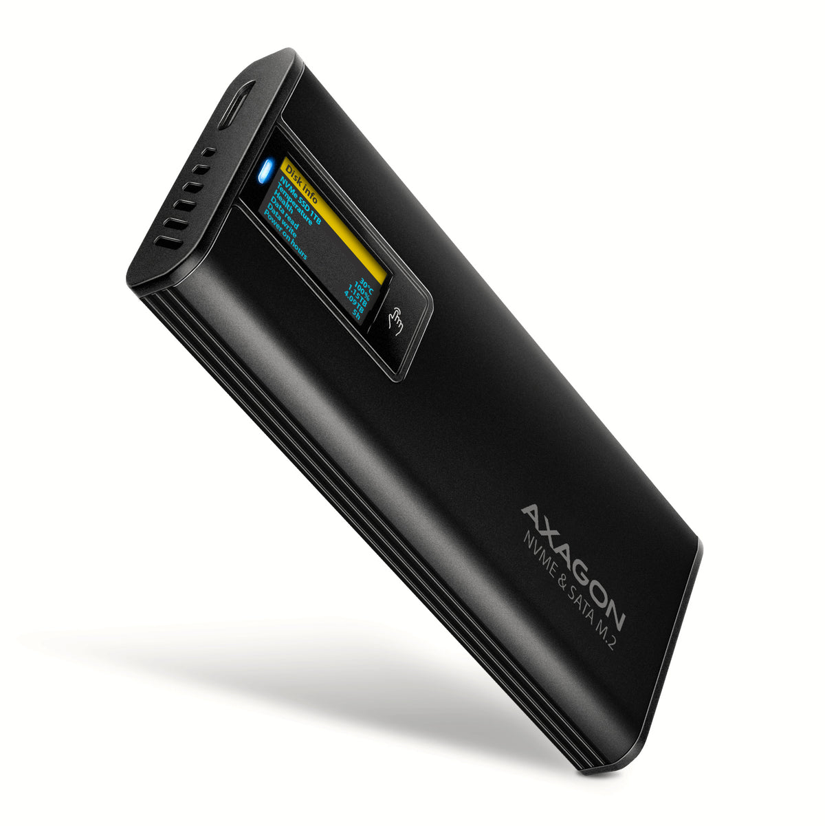Axagon EEM2-SD2B Hölje för lagringsenheter SSD-inkapsling Svart M.2