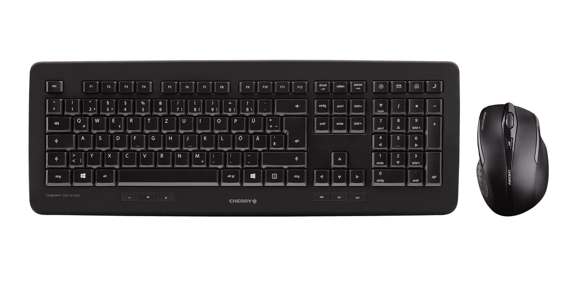 CHERRY DW 5100 tangentbord Mus inkluderad Universal RF Trådlös QWERTZ tyska Svart