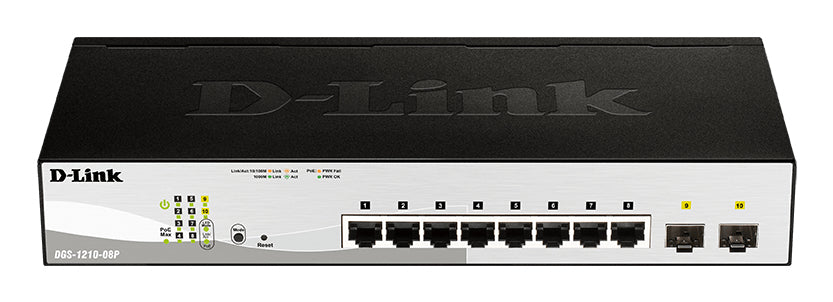 D-Link DGS-1210-08P nätverksswitchar hanterad L2/L3 Gigabit Ethernet (10/100/1000)