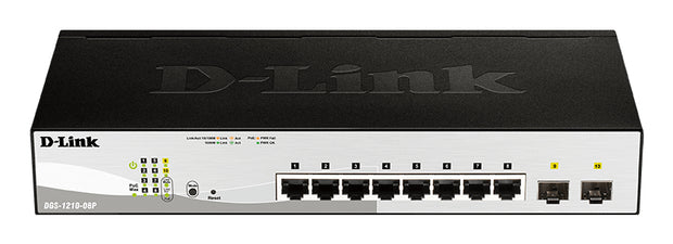 D-Link DGS-1210-08P nätverksswitchar hanterad L2/L3 Gigabit Ethernet (10/100/1000) Strömförsörjning via
