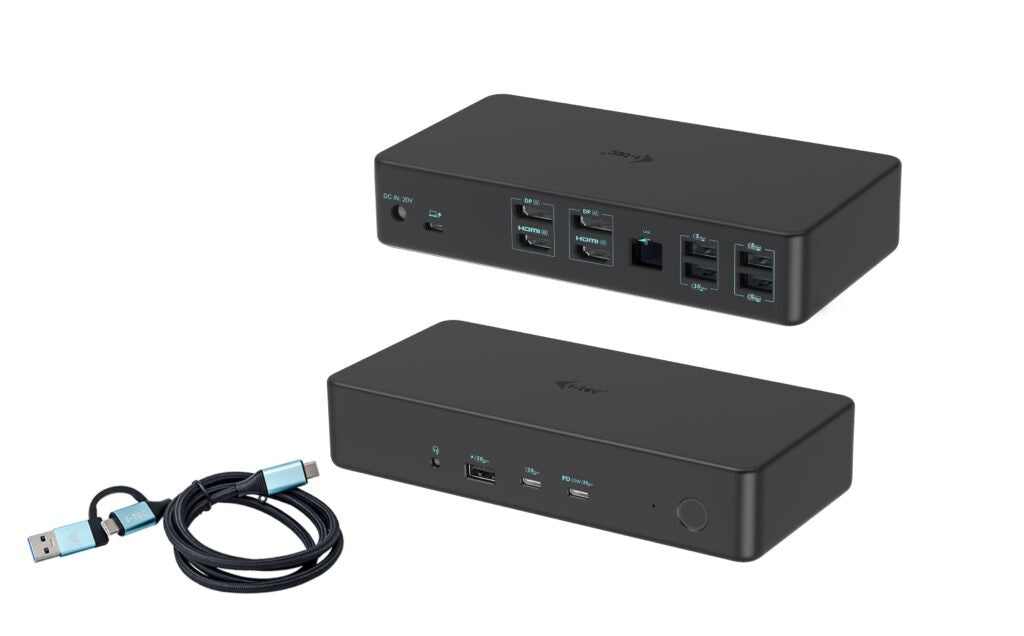 i-tec CADUAL4KDOCKPD2 dockningsstationer för bärbara datorer Kabel USB 3.2 Gen 1