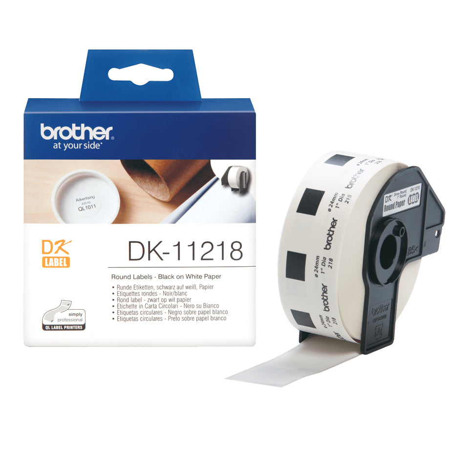 Brother DK-11218 utskriftsbara etiketter Vit
