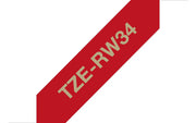 Brother TZE-RW34 etikett-tejp Guld på rött