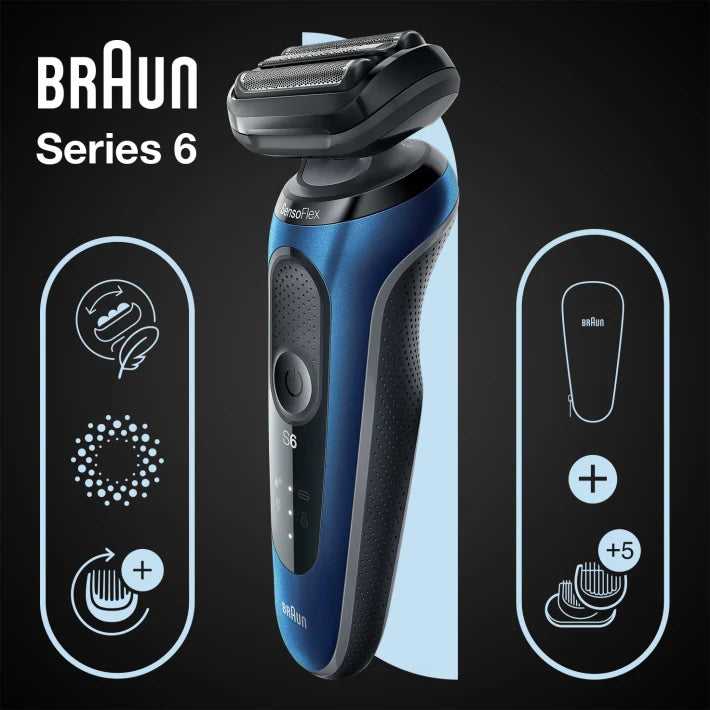 Braun Series 6 61-B1500s Folierakapparat Trimmer Blå
