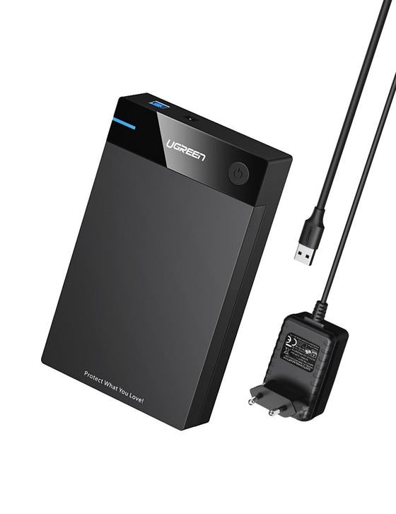 Ugreen 50422 Hölje för lagringsenheter HDD- / SSD kabinett Svart 2.5/3.5"