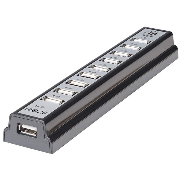 Manhattan 161572 gränssnittshubbar USB 2.0 480 Mbit/s Svart