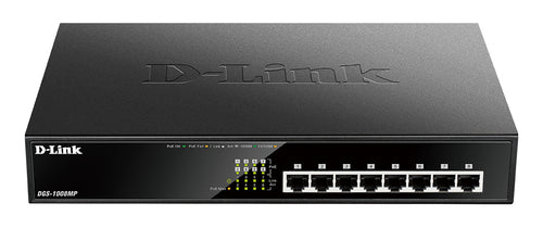 D-Link DGS-1008MP nätverksswitchar Ohanterad Gigabit Ethernet (10/100/1000)