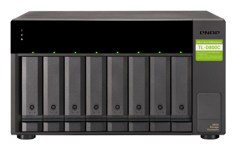 QNAP TL-D800C Hölje för lagringsenheter HDD- / SSD kabinett Svart