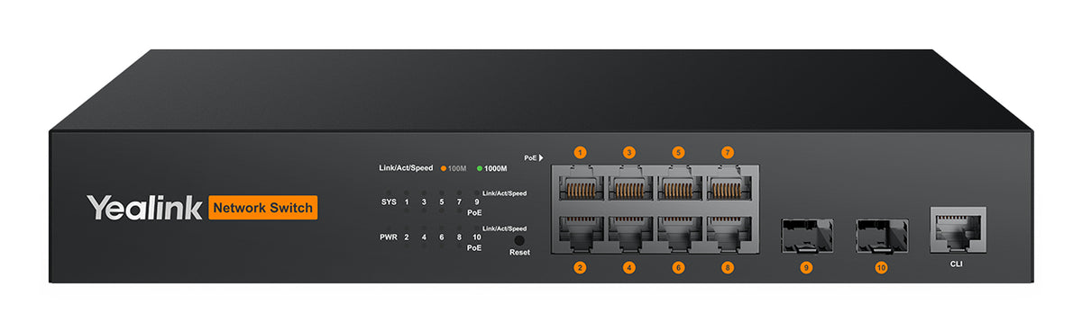 Yealink RCH80 hanterad L2+ Strömförsörjning via Ethernet (PoE) stöd Svart