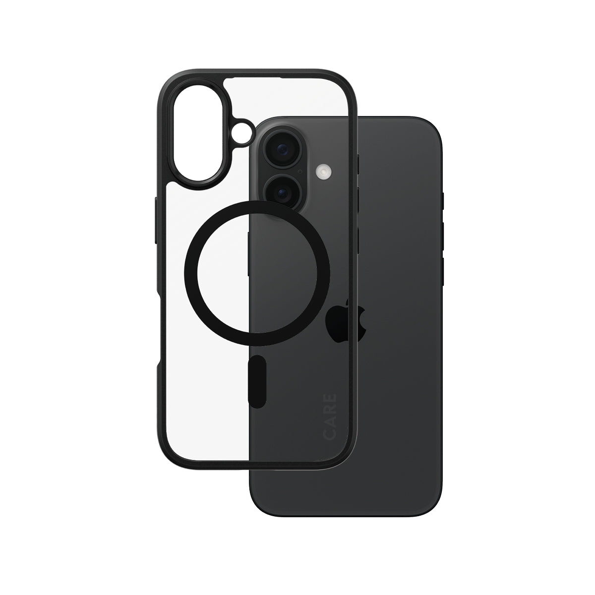 PanzerGlass CARE by Urban Combat Case Transparent w. Black Frame & MagSafe iPhone 16
