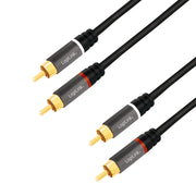 LogiLink CA1202 ljudkabel 1 m 2 x RCA Svart