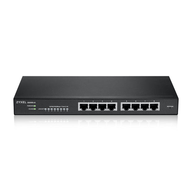 Zyxel GS1915-8 hanterad L2 Gigabit Ethernet (10/100/1000) Svart