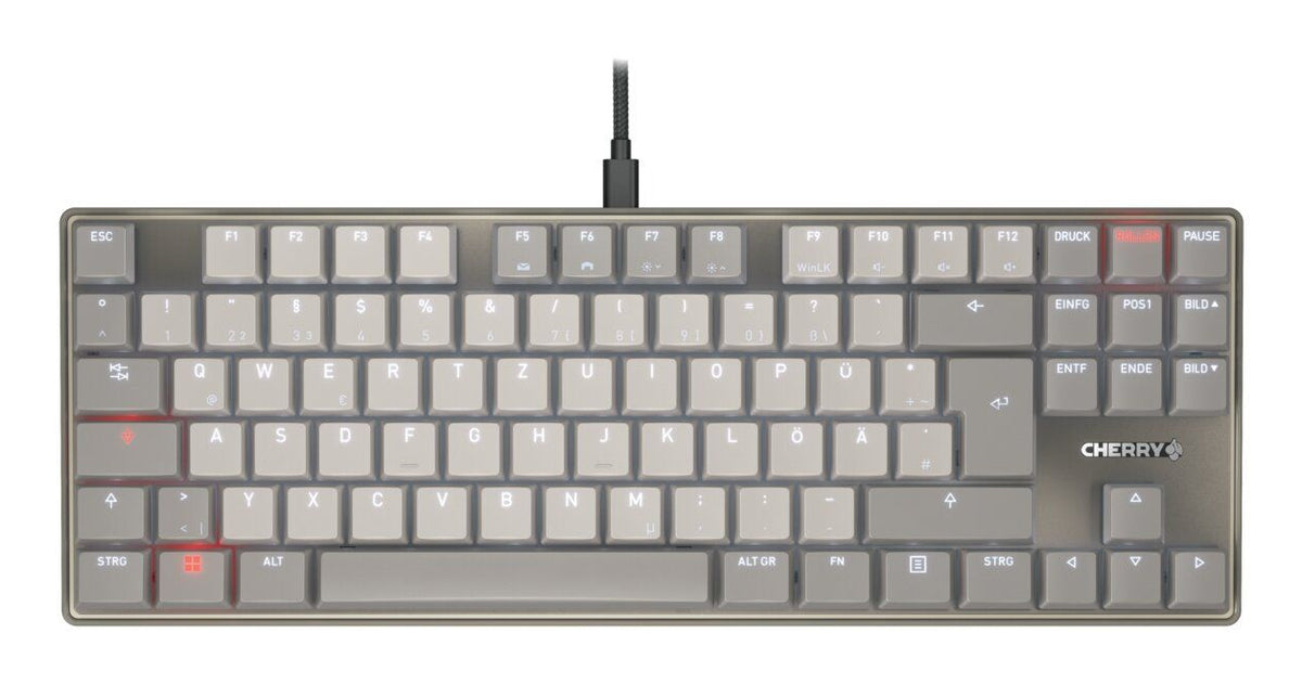 CHERRY KC 500 MX LP TKL tangentbord Hem / Kontor USB QWERTZ tyska Grå