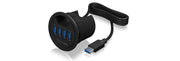 ICY BOX IB-HUB1403 USB 3.2 Gen 1 (3.1 Gen 1) Type-A 5000 Mbit/s Svart