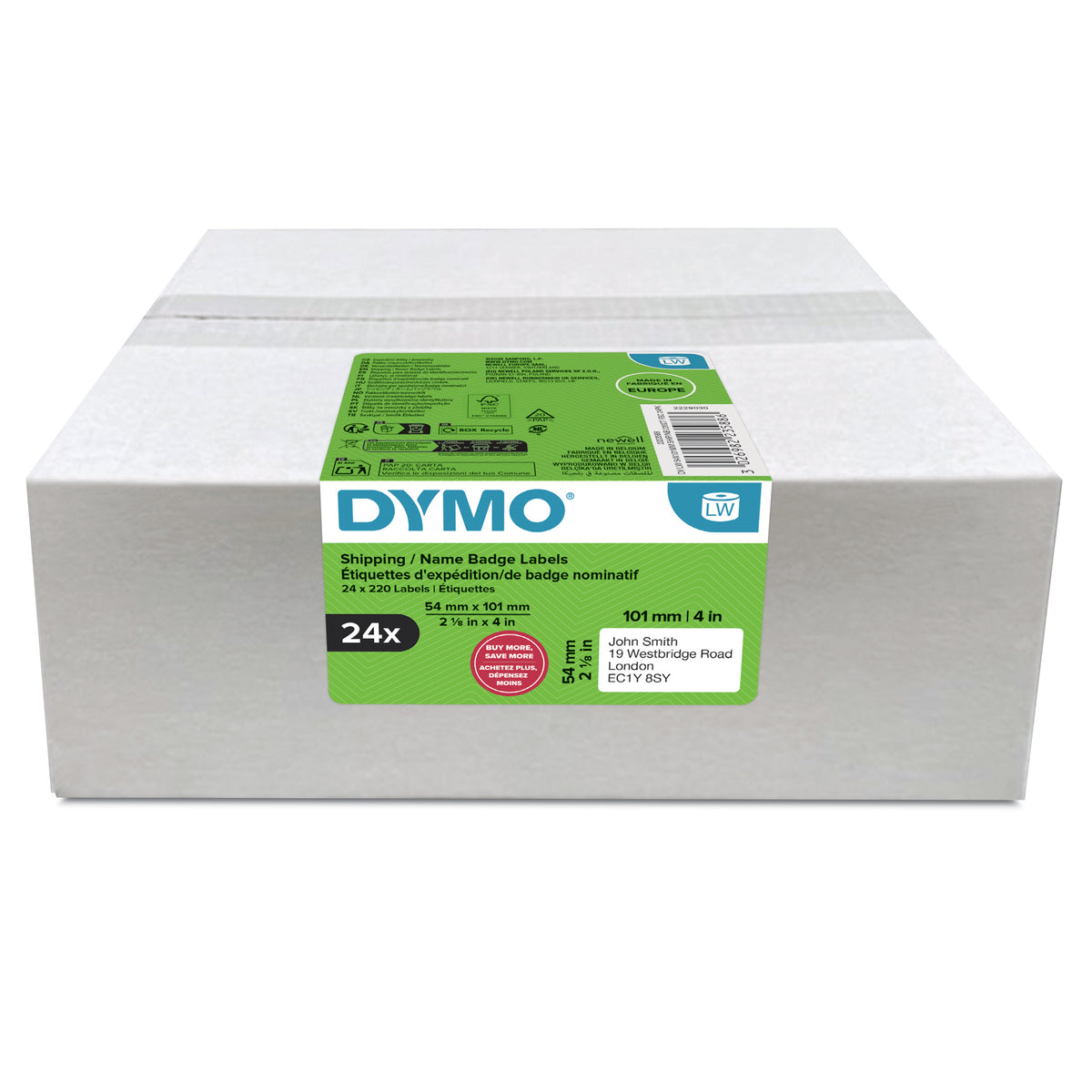 DYMO Stora LabelWriter-originalfraktetiketter/-namnetiketter