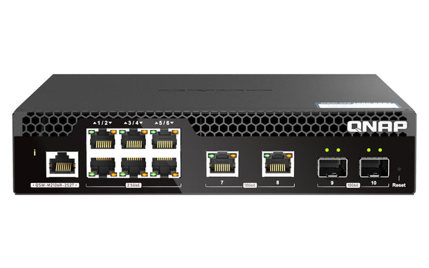 QNAP QSW-M2106R-2S2T nätverksswitchar hanterad L2 10G Ethernet (100/1000/10000) 1U