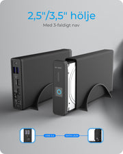 ICY BOX IB-382H-C31 HDD- / SSD kabinett Svart 2.5/3.5"