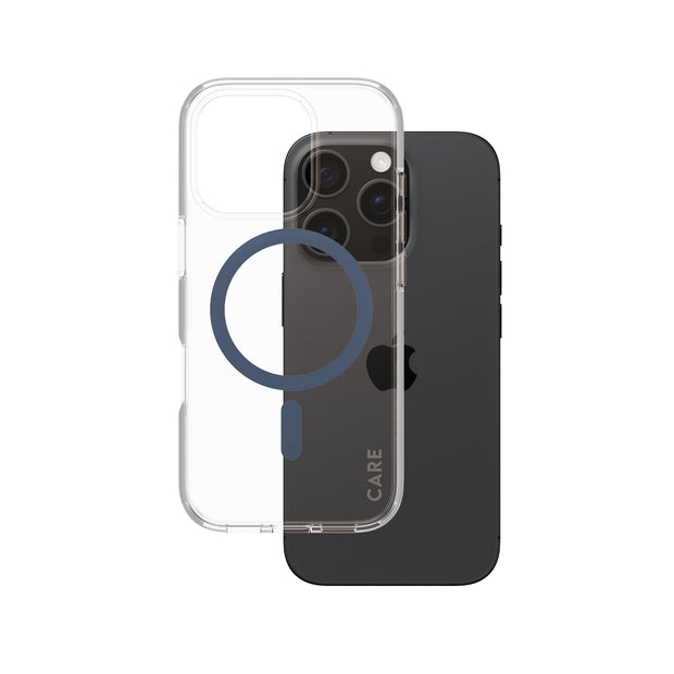 PanzerGlass CARE by Urban Combat Case Transparent w. Blue MagSafe iPhone 16 Pro
