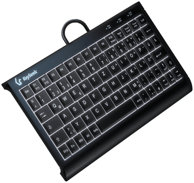 KeySonic KSK-3011ELC (DE) tangentbord Hem USB QWERTZ tyska Svart