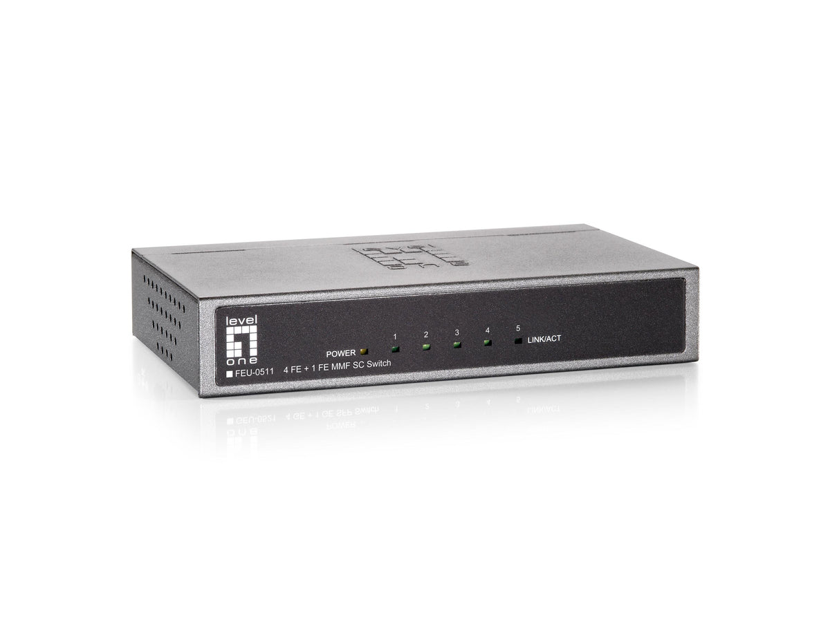 LevelOne FEU-0511 nätverksswitchar Fast Ethernet (10/100) Svart
